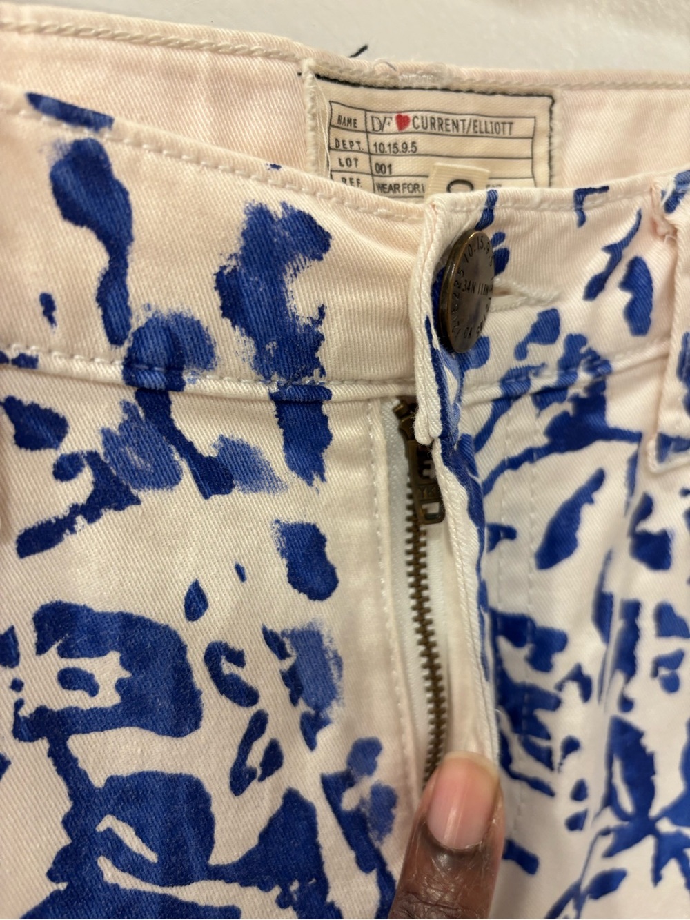 Current/Elliott x DVF Floral Blue White Watercolor Denim Jeans - Picture 7 of 16
